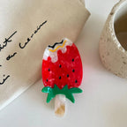 Large 4 Inch Acetate Hair Claw Clip with Summer Fruit Designs - View 9 | TEVQA
