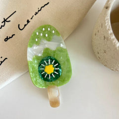 Large 4 Inch Acetate Hair Claw Clip with Summer Fruit Designs - View 8 | TEVQA