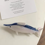 umbo Ocean Predator Acetate Hair Claw Clip - 5.9 Inch Extra Large Clip for Thick Hair - TEVQA