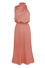 Halter Sleeveless Satin Bridesmaid Dress | Dress In Beauty