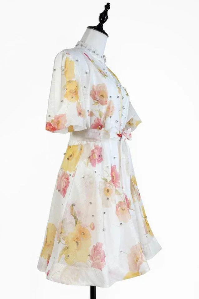 Floral print mini dress - View 19 | TEVQA