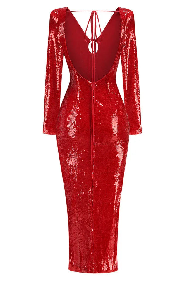 Sequin Midi Dress - View 10 | TEVQA
