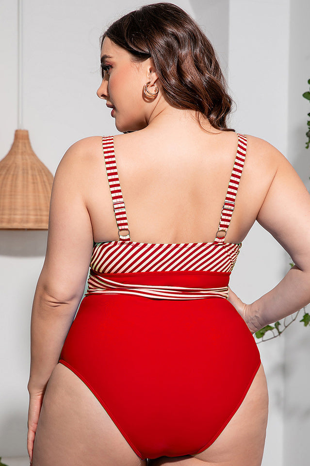 Striped Tie Waist One Piece Swimsuit | Dress In Beauty