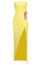 Floral Strapless Evening Gown - View 13 | TEVQA