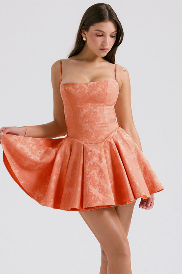 Rosalinda Pink Jacquard Bow Mini Skirt | Dress In Beauty