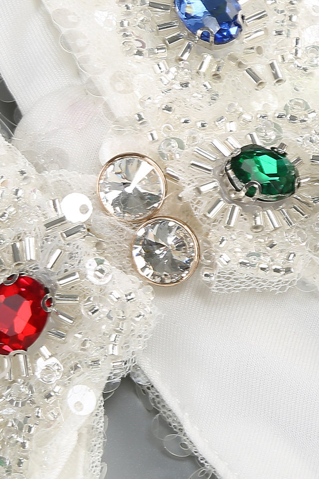 Bobbie White Halter Sequin Maxi Dress | Dress In Beauty