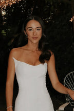 White Strapless Scarf Maxi Dress - TEVQA