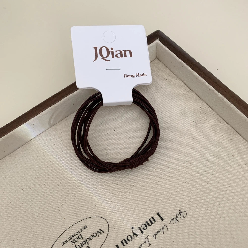 2-Pack Thin Seamless Hair Elastics - Snag-Free Strong Hold