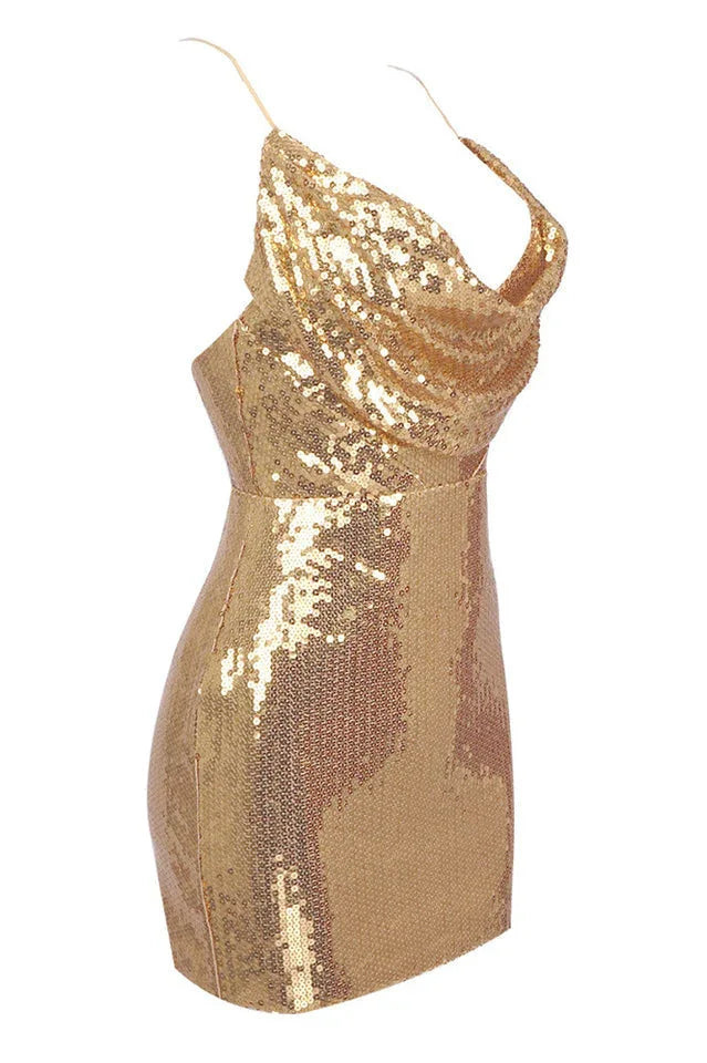 Draped Sequined Tulle Mini Dress - View 12 | TEVQA