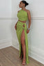 Viera Hollow Backless Split Dress Set - TEVQA