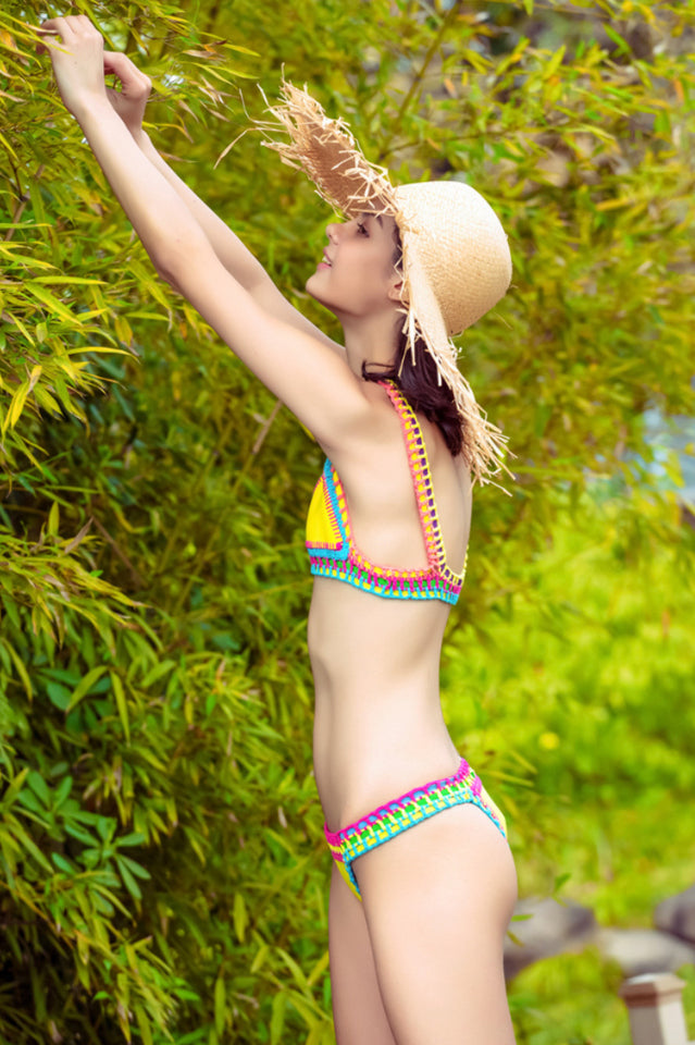 Crocheted Spaghetti Strap Bikini Set | Dress In Beauty