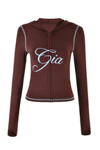Fitted knit hoodie and trackpant set with V-neckline and thumbholes - View 12 | TEVQA