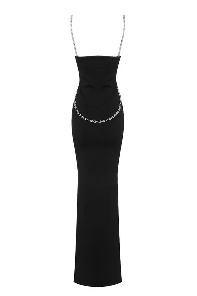 Katalina Knit Maxi Dress with Chain Strap - View 19 | TEVQA
