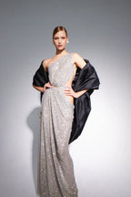 One Shoulder Sequin Maxi Dress - View 7 | TEVQA