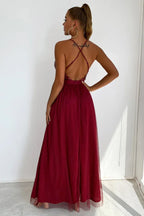Sequin Tulle Evening Gown - View 16 | TEVQA