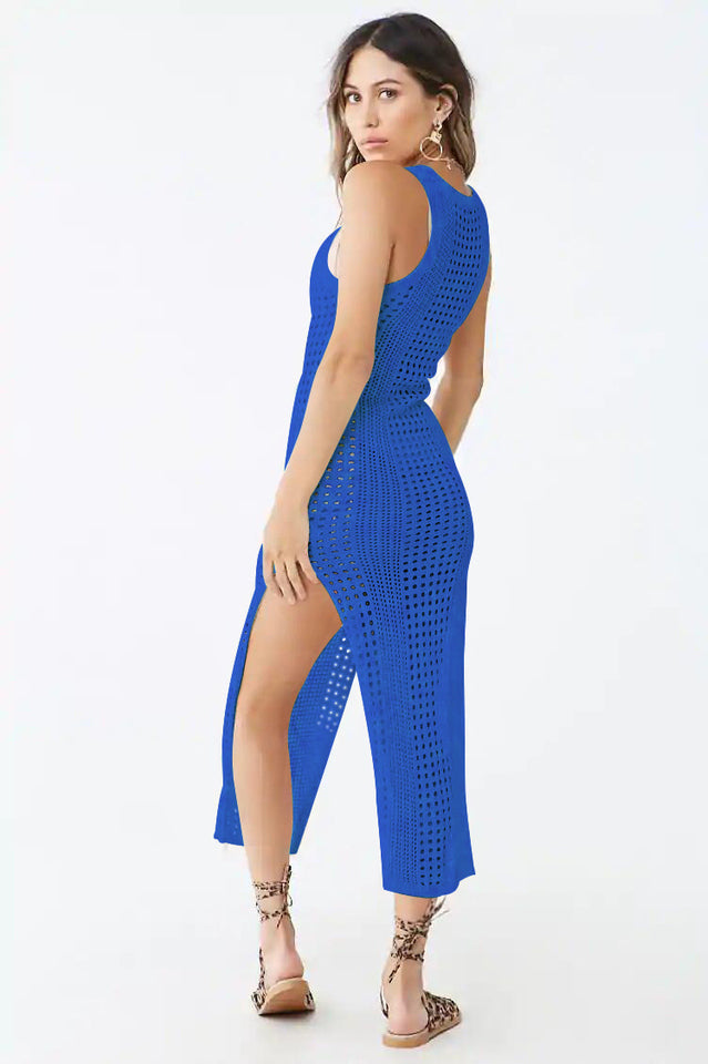 Knitted Cutout Split Beach Cover Up Dress | Dress In Beauty