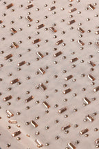 Sequin Mesh Column Gown with Cut-Out Detail - View 9 | TEVQA