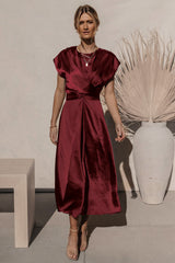 Scoop A-line Satin Bridesmaid Dress | Dress In Beauty