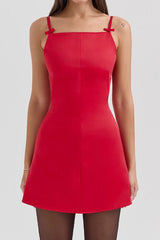 Dainty Square Neck A Line Mini Dress | Dress In Beauty