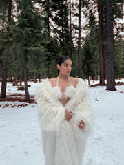 Aspen Glaze Shaggy Long Faux Fur Coat - TEVQA