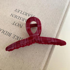 Large velvet plaid hair claw clip - View 8 | TEVQA