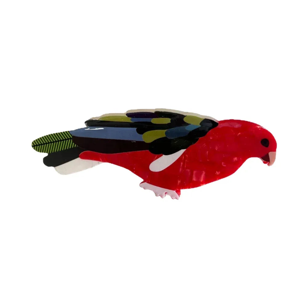 Large 5.1 Inch Acetate Animal Hair Claw Clip - Bird & Hedgehog - TEVQA