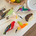 Large 5.1 Inch Acetate Animal Hair Claw Clip - Bird & Hedgehog - TEVQA