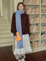 Clean Girl Aesthetic Alpaca Mohair Blend Scarf