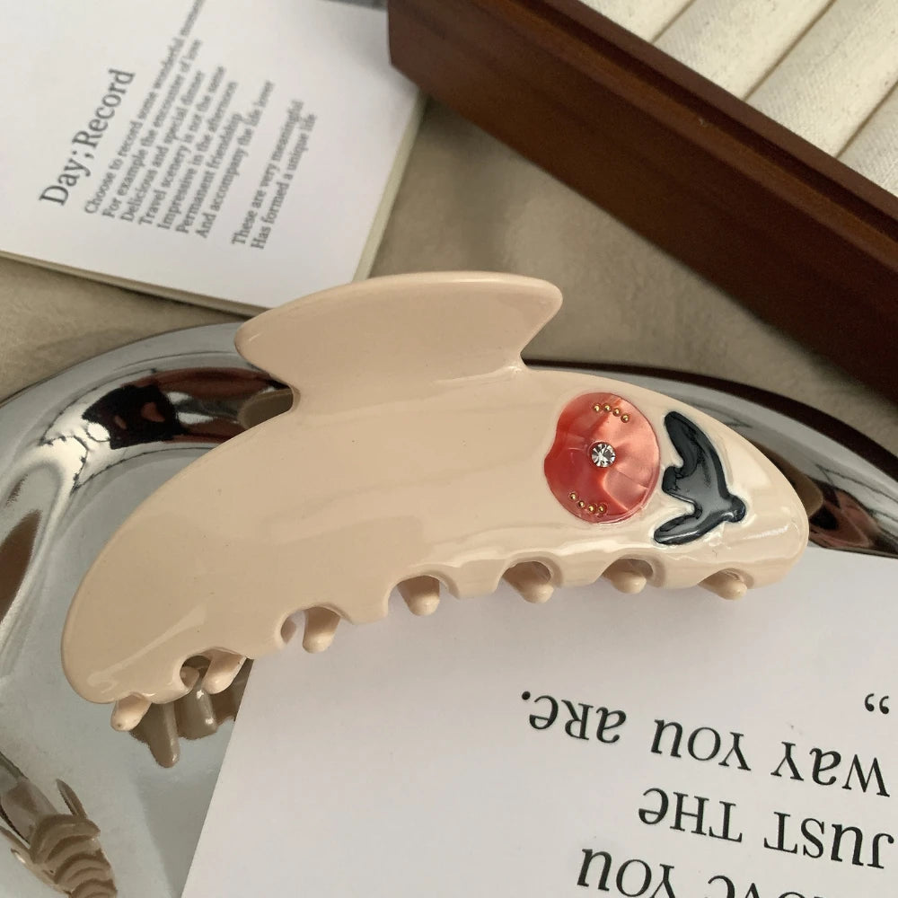 Artistic Floral Print Hair Claw Clip (3.5 Inch)