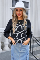 Bow Graphic Long Sleeve Sweater | Dress In Beauty