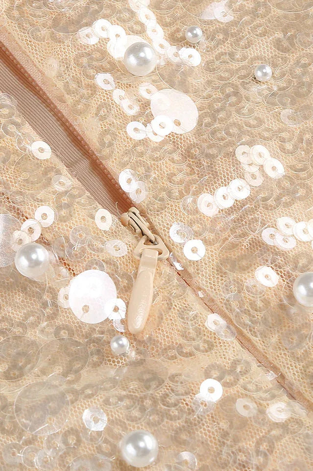 Aeisa High Waist Bubble Beads Dress - TEVQA