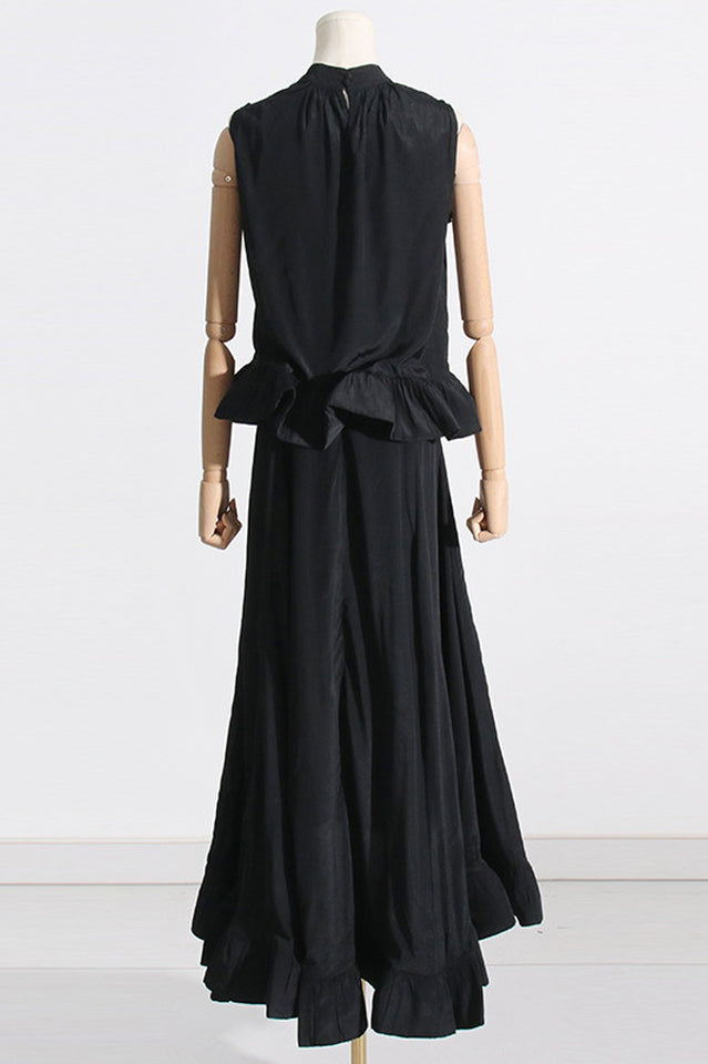 Ruffled Waist Halter Top + Maxi Skirt Set | Dress In Beauty