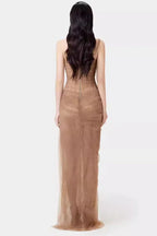 One Shoulder Corset Maxi Dress - View 7 | TEVQA