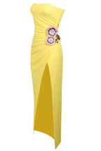 Floral Strapless Evening Gown - View 14 | TEVQA