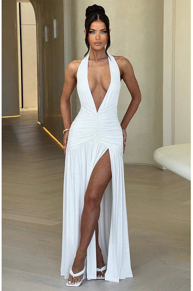 Elegant halter maxi dress - View 9 | TEVQA