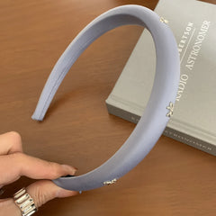 Padded Bow Charm Headband - 0.6 Inch Slim Preppy Hair Band