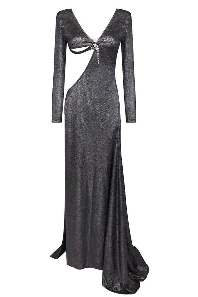 Cut Out Backless Gown - TEVQA