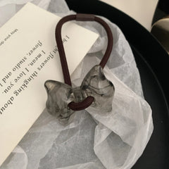 Dainty Jelly Bow Acrylic Hair Tie - 1.4 Inch Y2K Style