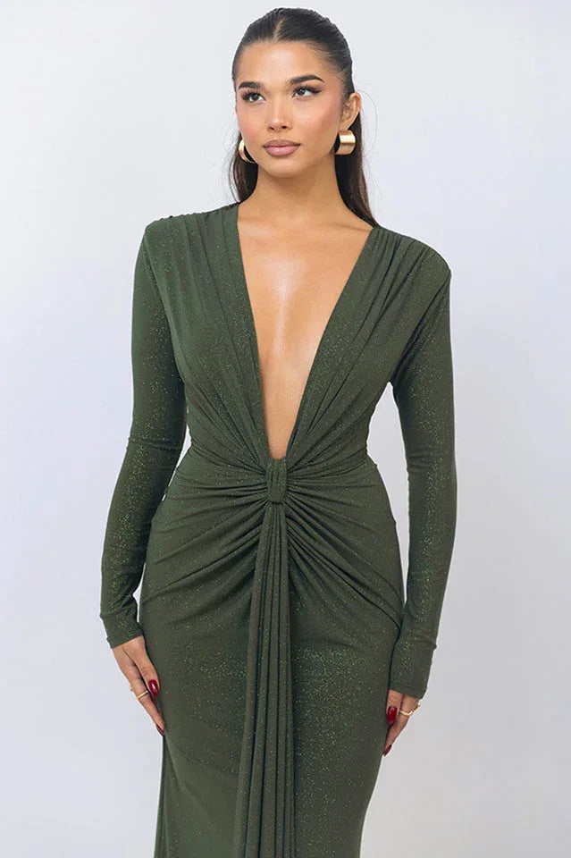 Sparkly long sleeve maxi dress - View 11 | TEVQA
