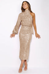 One-Shoulder Slit Bodycon Dress | Dress In Beauty