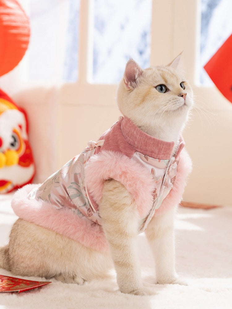 Pet Tang Suit Vest with Faux Fur Collar - View 6 | TEVQA