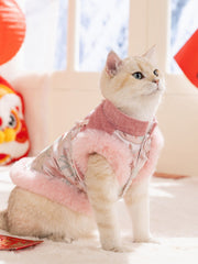 Pet Tang Suit Vest with Faux Fur Collar - View 6 | TEVQA