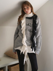 Y2K Vintage Style Ruffled Skinny Scarf