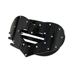 Black heart-shaped hair claw clip with white polka dots and a cut-out heart detail.
