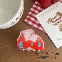 Festive Holiday Acetate Hair Claw Clip - 3.5 Inch Christmas Stocking Stuffer