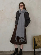 Electric Blue Bouclé Knit Scarf - View 11 | TEVQA