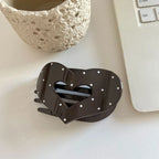 Polka Dot Heart Hair Claw Clip - View 6 | TEVQA