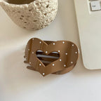Polka Dot Heart Hair Claw Clip - View 10 | TEVQA