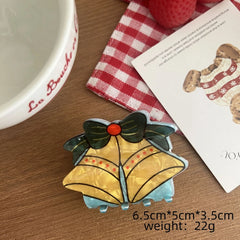 Festive Holiday Acetate Hair Claw Clip - 3.5 Inch Christmas Stocking Stuffer