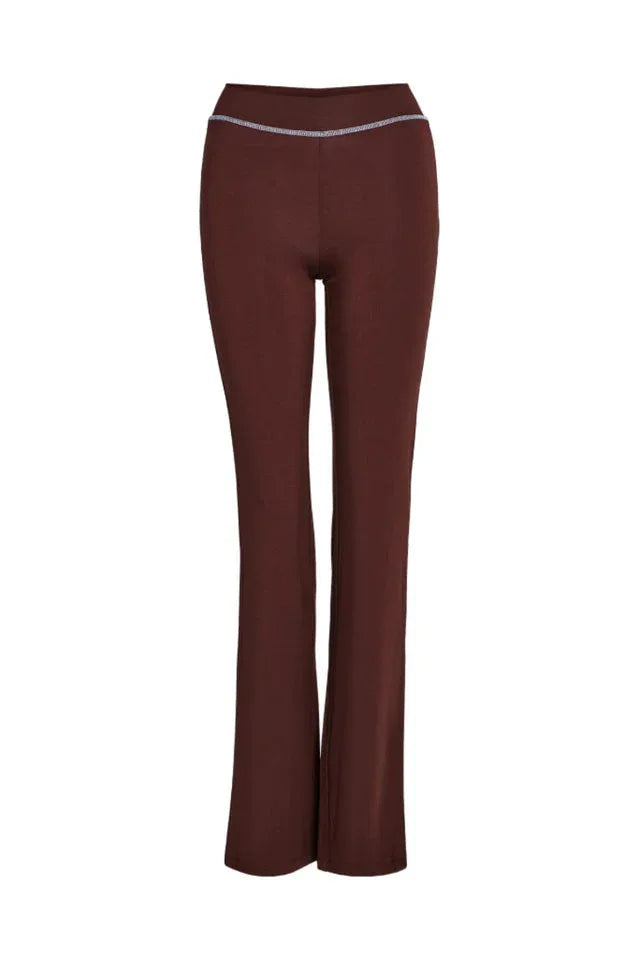 Fitted knit hoodie and trackpant set with V-neckline and thumbholes - View 14 | TEVQA